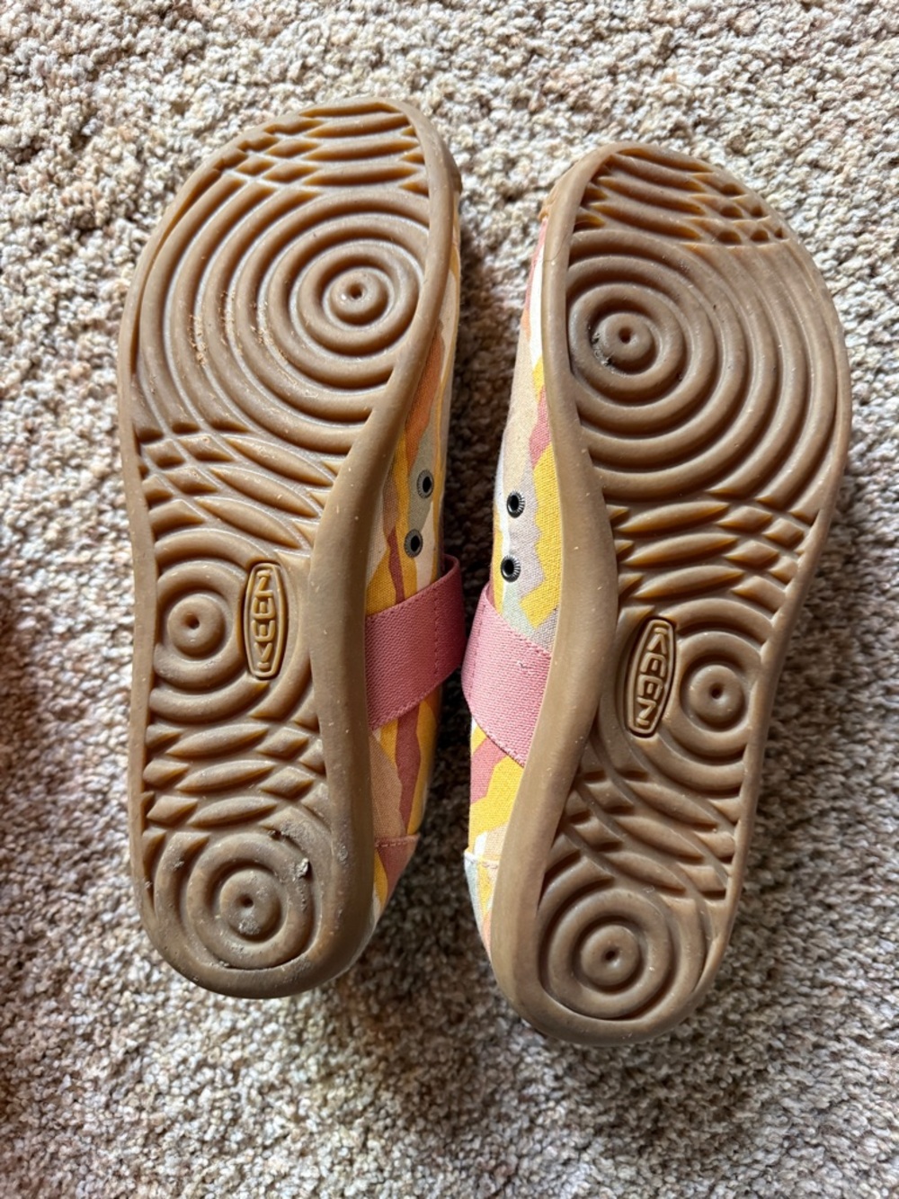 Comfy Keen Pink, Yellow & Cream Patterned Slip-On Mary Janes - Picture 4 of 4
